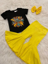 Load image into Gallery viewer, Sunflower cross T-shirt w/ yellow bells