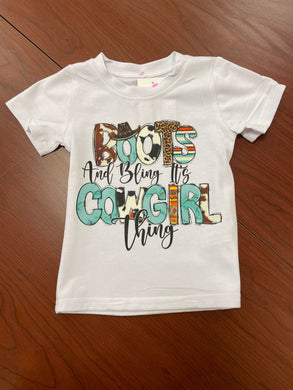 Boots, bling, it's cowgirl things T-shirts
