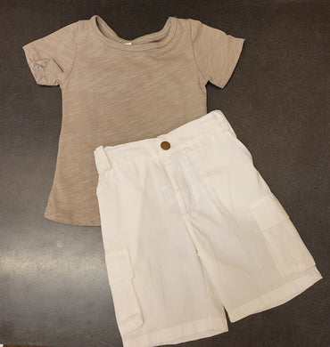 Boy's Brown T-shirt w/ White Shorts