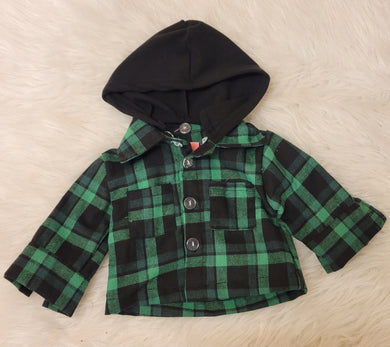 Green/black flannel button up