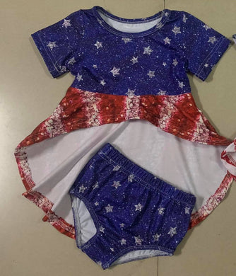 4th of July Hi/Lo style Flag top with Bummies