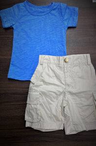 Boy's Blue T-shirt w/ Khaki Shorts