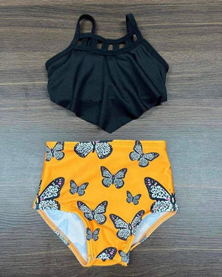 Black/Orange Butterfly Swim suit